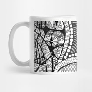 Abstract black and white Coloring page inspired by zentangle 3 Mug